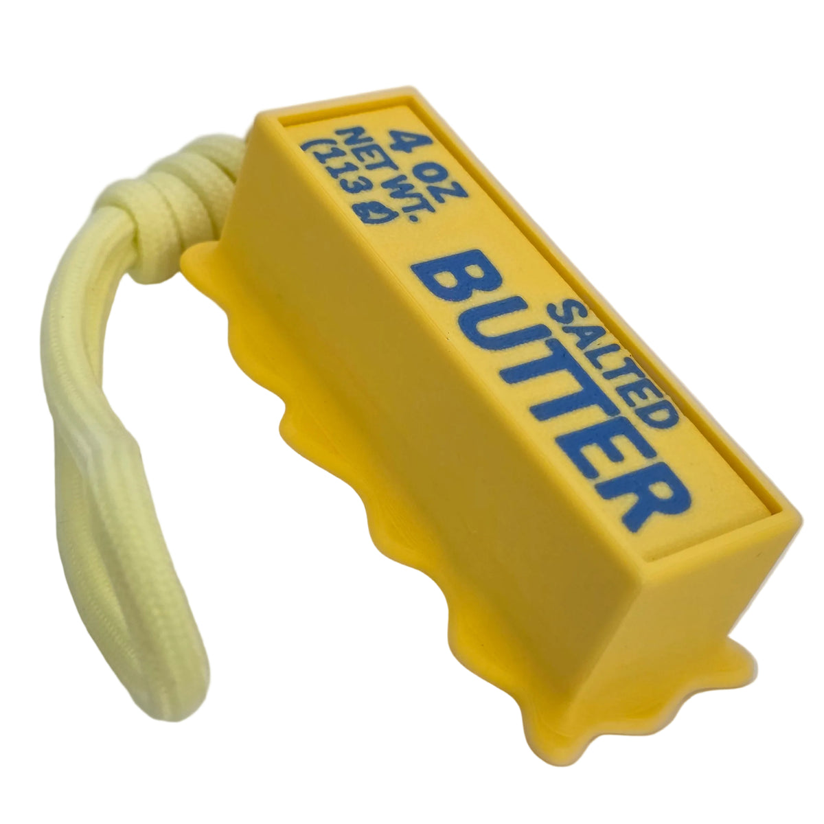 Clickers, butter avec cordelette, porte-clés jaune, vue éloignée