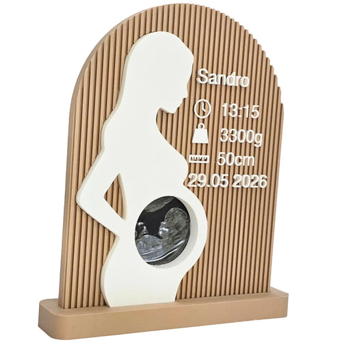 Plaque souvenir de naissance personnalisée avec échographie et informations de naissance