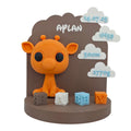 Plaque de naissance personnalisée Girafe avec prénom et informations de bébé