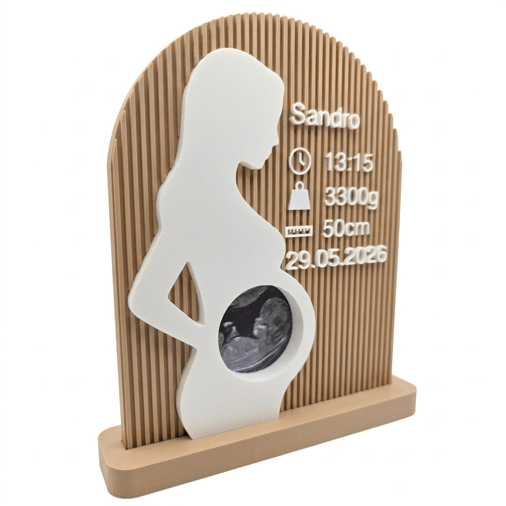 Cadre naissance personnalisé avec échographie